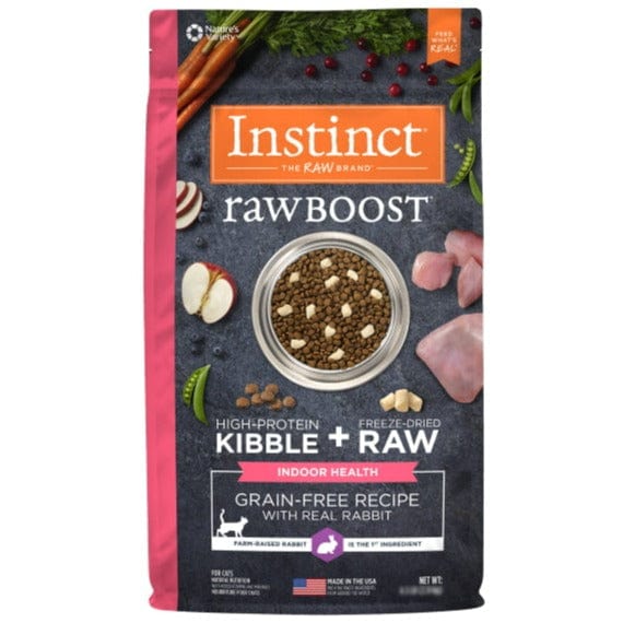 Instinct Raw Boost Indoor Health Real Rabbit Recipe Dry Cat Food - 4.5lb Bag | High Protein Grain-Free Kibble for Adult Cats | Supports Digestion & Healthy Weight | Perfect for Indoor Cats & Sensitive Stomachs