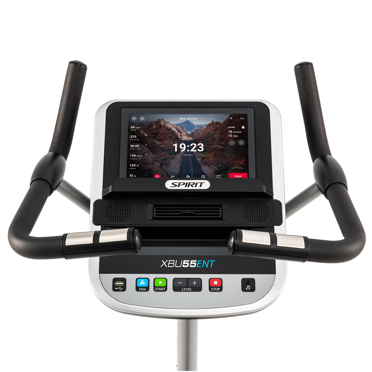 Spirit XBU55 Upright Exercise Bike with ENT Console - Home Gym Cardio Equipment for Indoor Cycling & Fitness Training