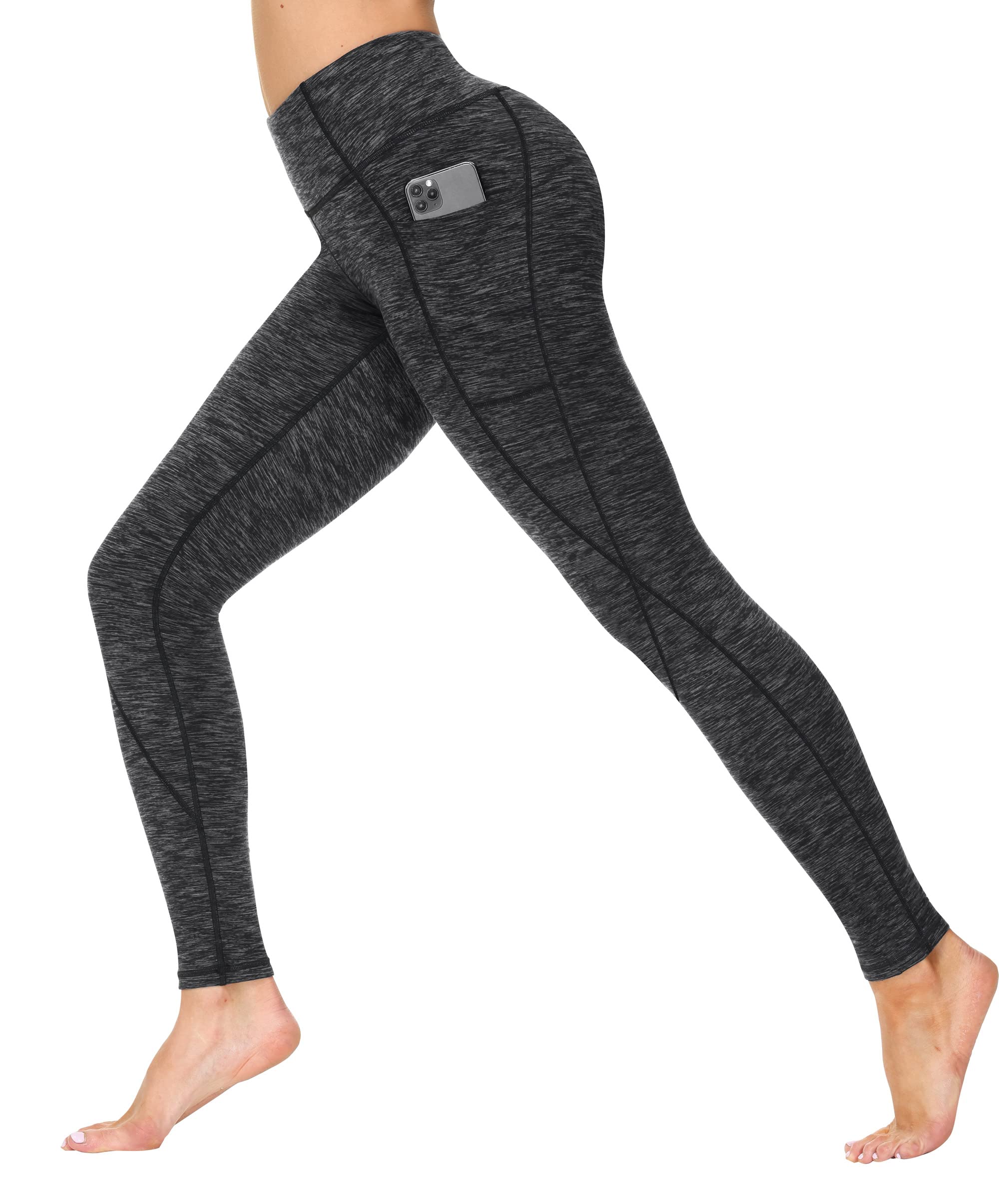 Healthyoga High Waist Yoga Pants with Pockets for Women - Breathable Workout Leggings & Tights for Yoga, Gym, Running & Lounge Wear
