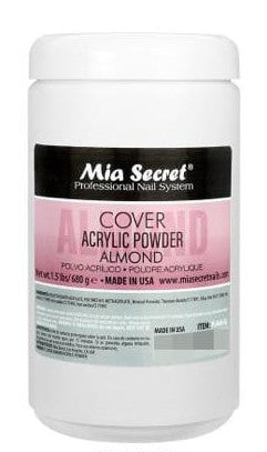 MIA SECRET COVER ALMOND ACRYLIC POWDER - Professional Nail Extension & Repair Kit for Salon & Home Manicure - Perfect for Gel Nails, Acrylic Nails & Nail Art Designs