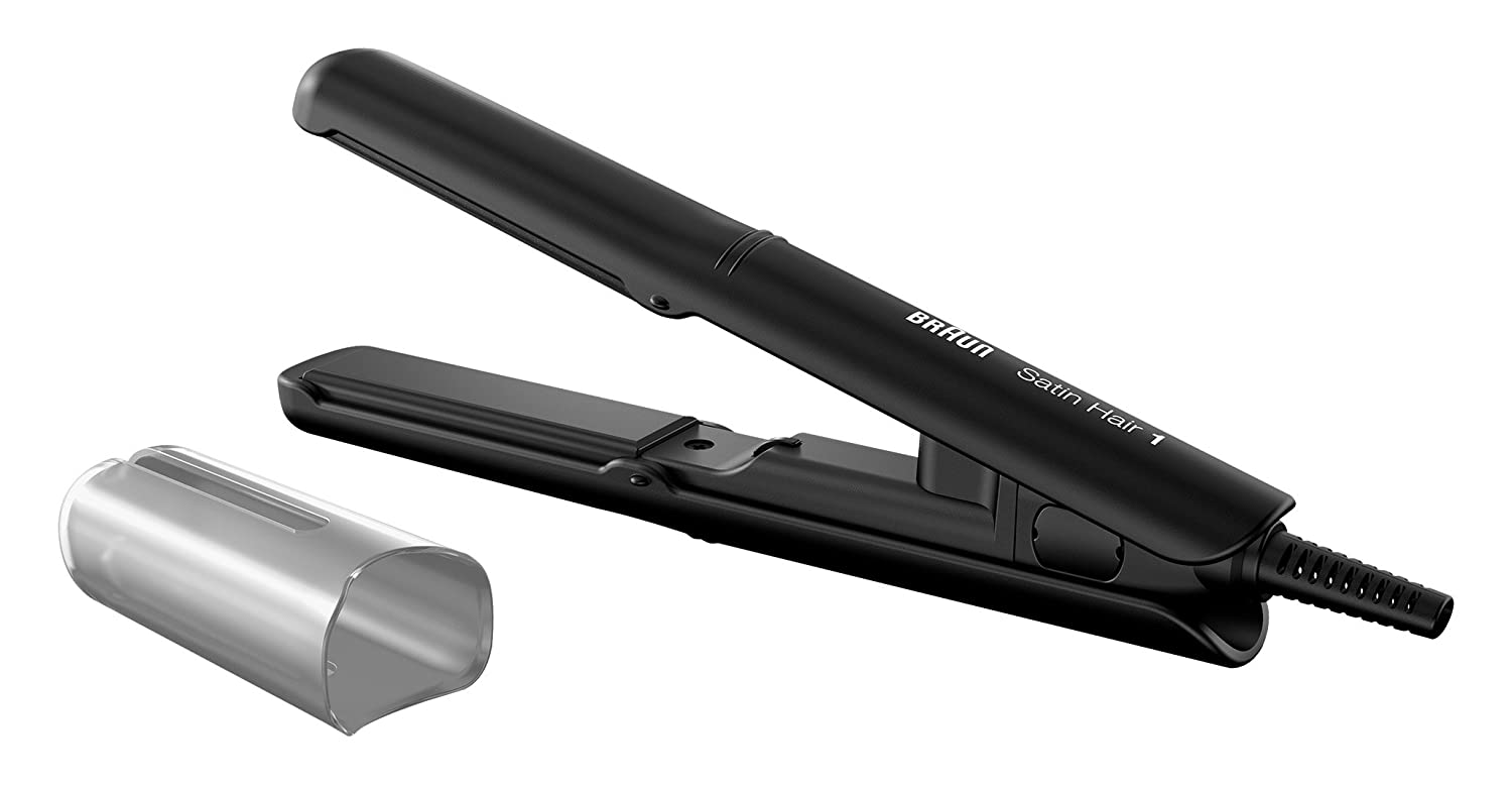 Braun ST100 Satin Hair 1 Travel Mini Styler Straightener - Dual Voltage 110V/220V for Worldwide Use - Perfect for Smoothing & Styling Hair On The Go, Travel, Home & Salon Use