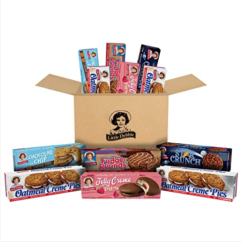 Little Debbie Cookie Variety Pack - 6 Boxes (Oatmeal Creme Pies, Fudge Rounds, Chocolate Chip Creme Pies, Star Crunch & Jelly Creme Pies) | Assorted Snack Box for Parties, Office Treats & Family Desserts