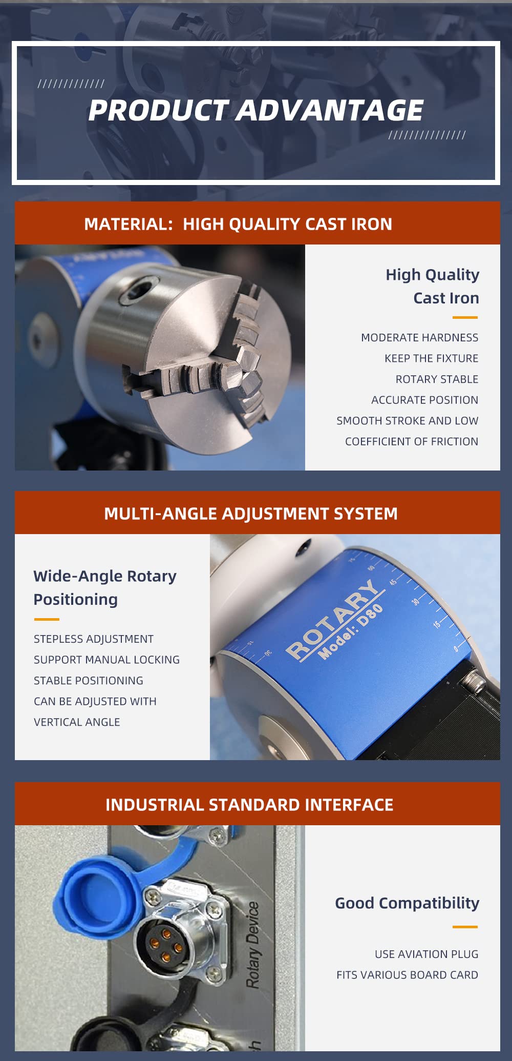 100mm (3.94in) Three-Jaw Rotary Chuck for Fiber Laser Marking Machine - High Precision Rotating Attachment for Metal Engraving, Jewelry Making & Industrial Applications