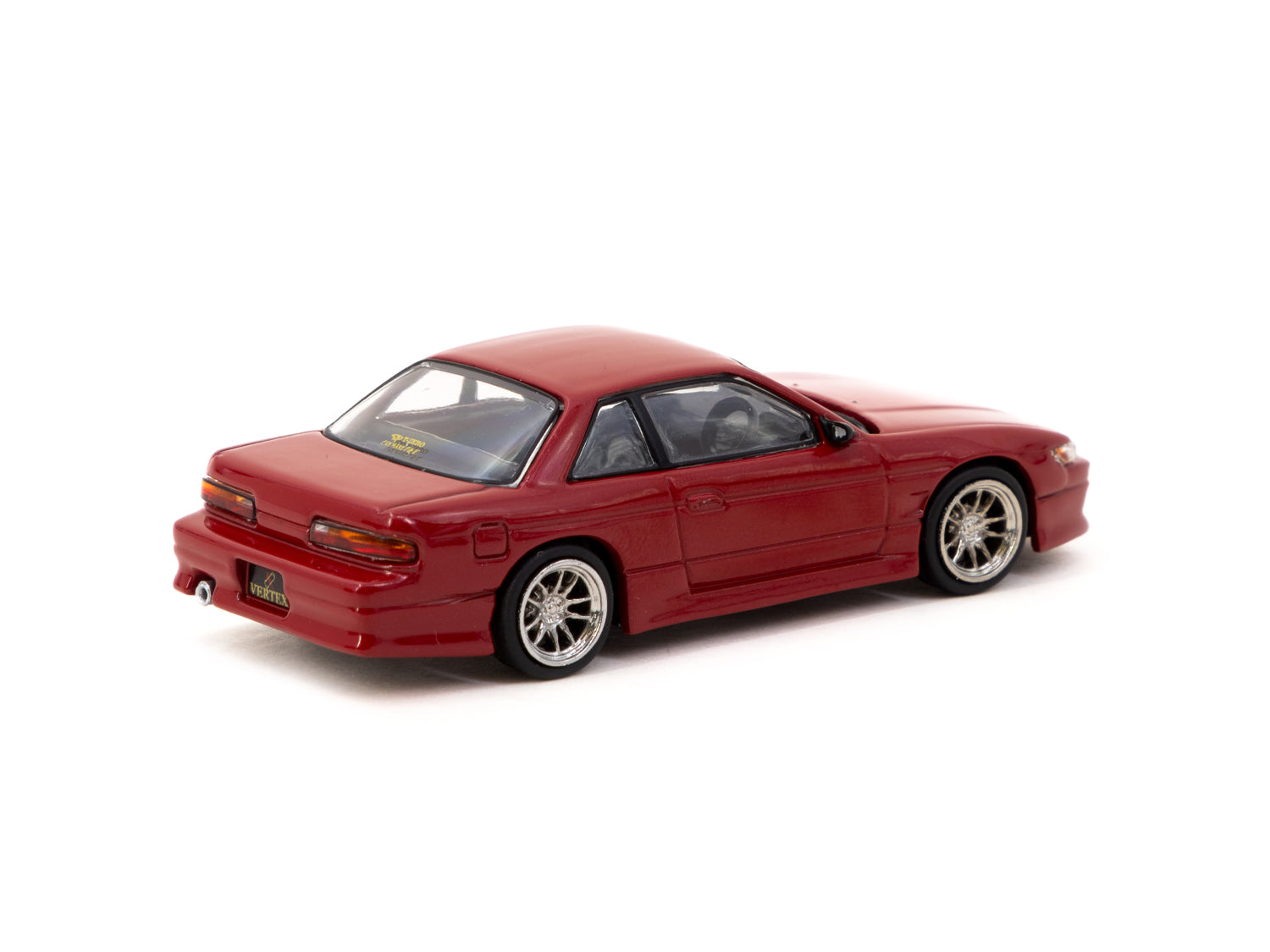 Tarmac Works VERTEX Nissan Silvia S13 Red Metallic 1:64 Scale Diecast Model Car - Collectible Toy for Car Enthusiasts & Display for Home/Office Decor