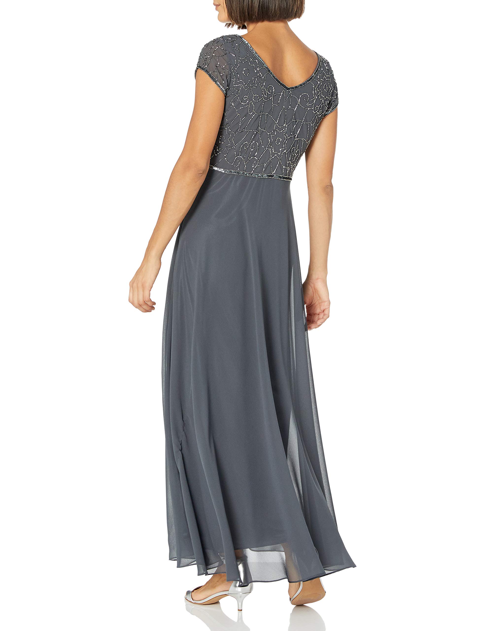 J Kara Women's Elegant V-Neck Beaded Party Dress - Perfect for Evening Events, Weddings & Special Occasions