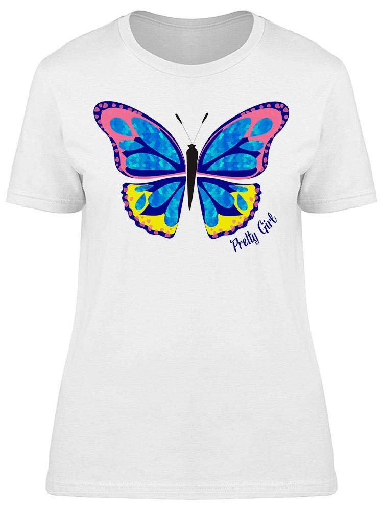 Cute Butterfly Print Pretty Girl T-Shirt for Women - Casual Summer Fashion Top for Outings & Date Nights