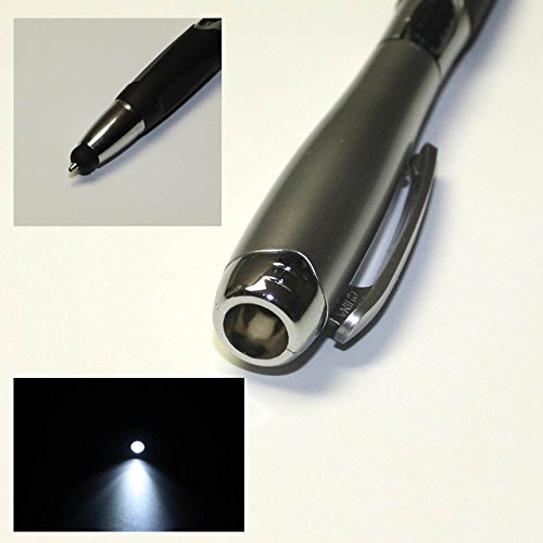 5-Pack 3-in-1 Universal Stylus Pen with LED Flashlight - Touch Screen Stylus, Ballpoint Pen & Light for iPhone, iPad, Samsung Tablets & Smartphones (Includes 10 Extra Ink Refills) - Perfect for Note-Taking, Drawing & Low-Light Use