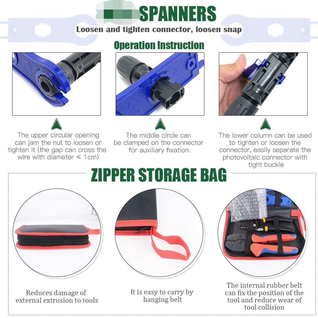 Keadic Solar Crimping Tool Kit with 5 Pairs MC3 MC4 Connectors, Wire Stripper for 2.5/4.0/6.0mm² Cables - Professional Solar Panel Installation & Maintenance Tools for DIY and Commercial Projects