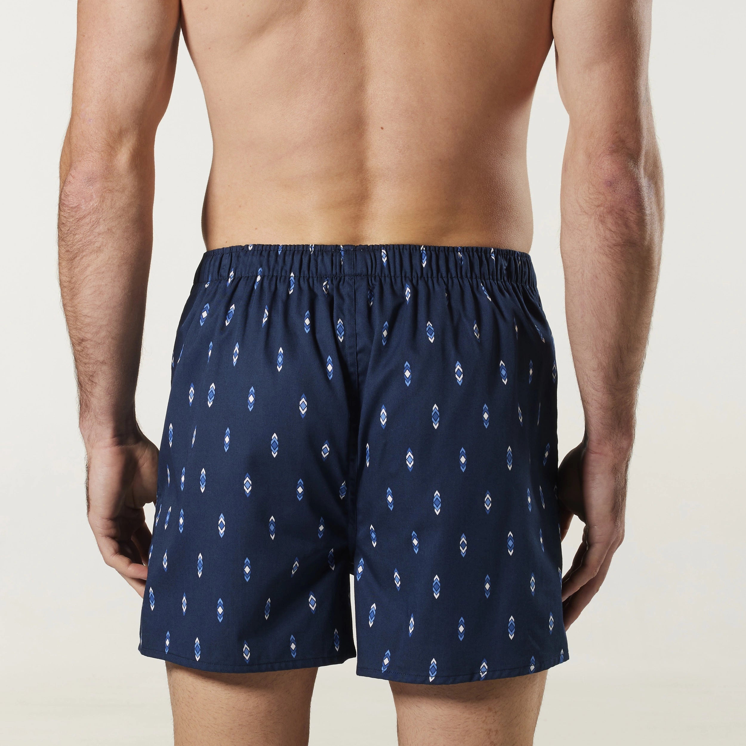 Premium Men's Diamond Blue Cotton Boxer Shorts 3-Pack - Soft Breathable Underwear for Daily Comfort & Sleep | Navy Blue Briefs for Workout, Lounge & Travel