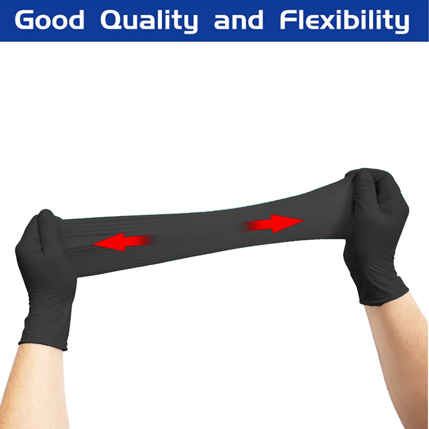 5R Nitrile Gloves - Latex-Free & Powder-Free Disposable Gloves with Textured Grip for Food Handling, Medical Use, Cleaning & Industrial Safety Work