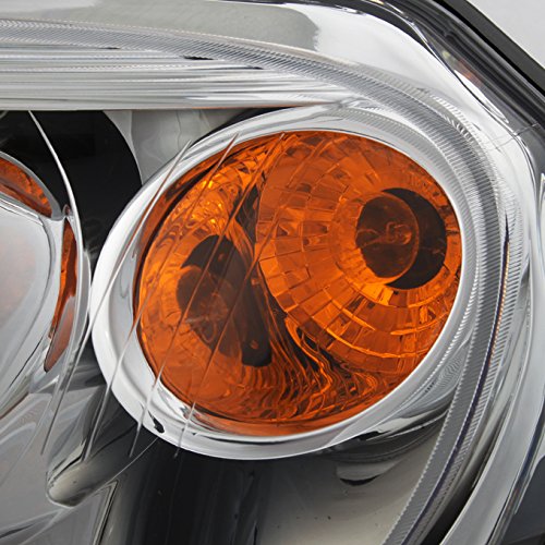 AKKON Amber Chrome Bezel Headlights for Chevy HHR - OE Replacement Headlamp Assembly Pair (Driver & Passenger Side) - Perfect for Night Driving & Enhanced Visibility