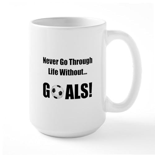 White - Soccer Goals! Large Mug