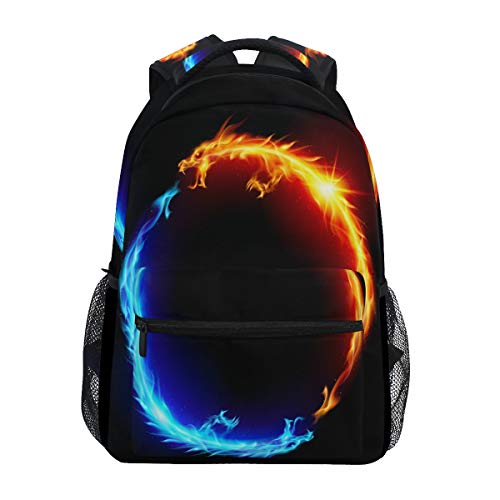 ALAZA Blue and Red Fiery Dragon Backpack - Durable College School Travel Shoulder Bag for Students & Commuters | Perfect for Hiking, Campus Life & Daily Use