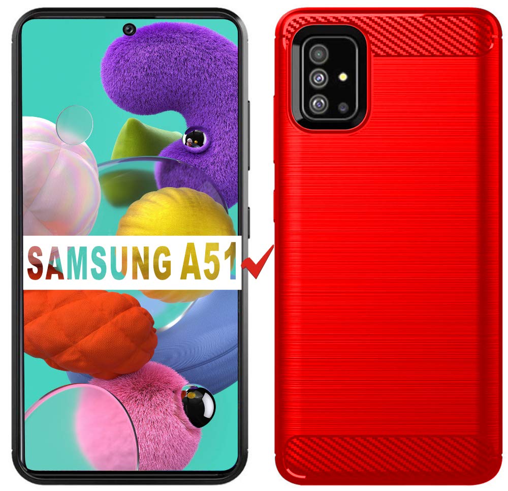 Samsung Galaxy A51 Case - Soft TPU Slim Protective Cover with Anti-Fingerprint Coating | Durable & Stylish Phone Case for Samsung Galaxy A51 4G (Red) - Perfect for Everyday Use, Work & Travel
