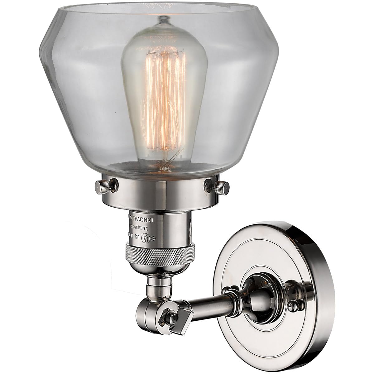 Innovations 201F-PN-G172-LED Semi-Flush Mount Ceiling Light Fixture - Polished Nickel Finish, Energy Efficient LED Lighting for Bedroom, Kitchen & Hallway