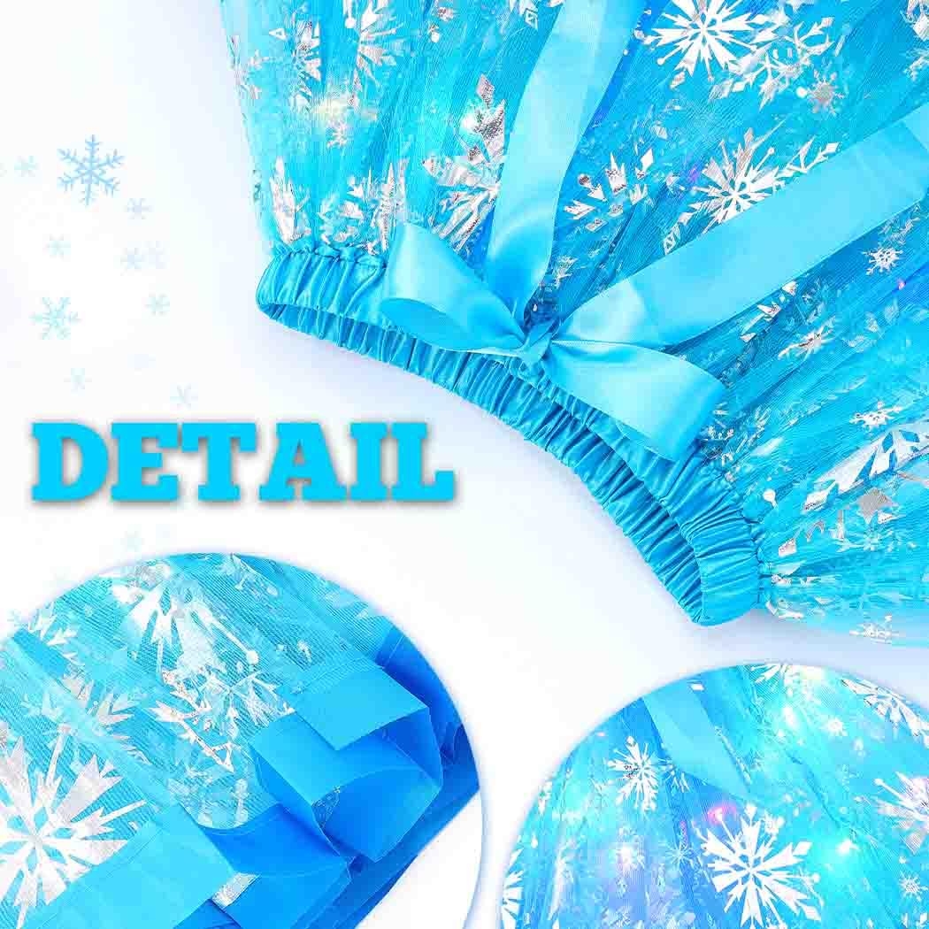 Glowing LED Snowflake Tutu Skirt - Light Up Christmas Costume for Women & Girls | Light Blue LED Party Dress for Xmas, New Year, Holiday Dances & Festive Celebrations