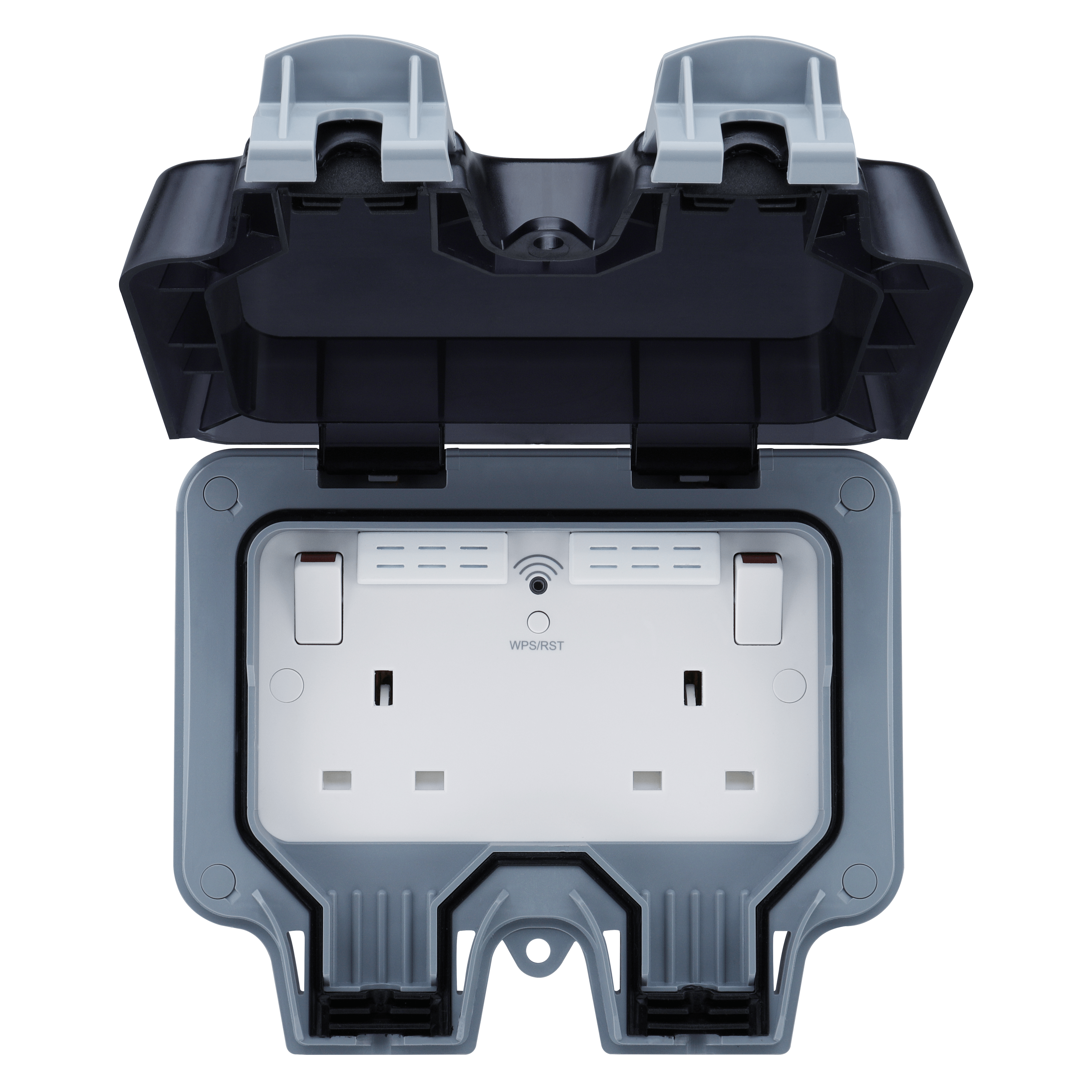 BG Storm Weatherproof Wi-Fi Double Outdoor Socket WP22WR - Waterproof Electrical Outlet for Patio, Garden & Garage Use