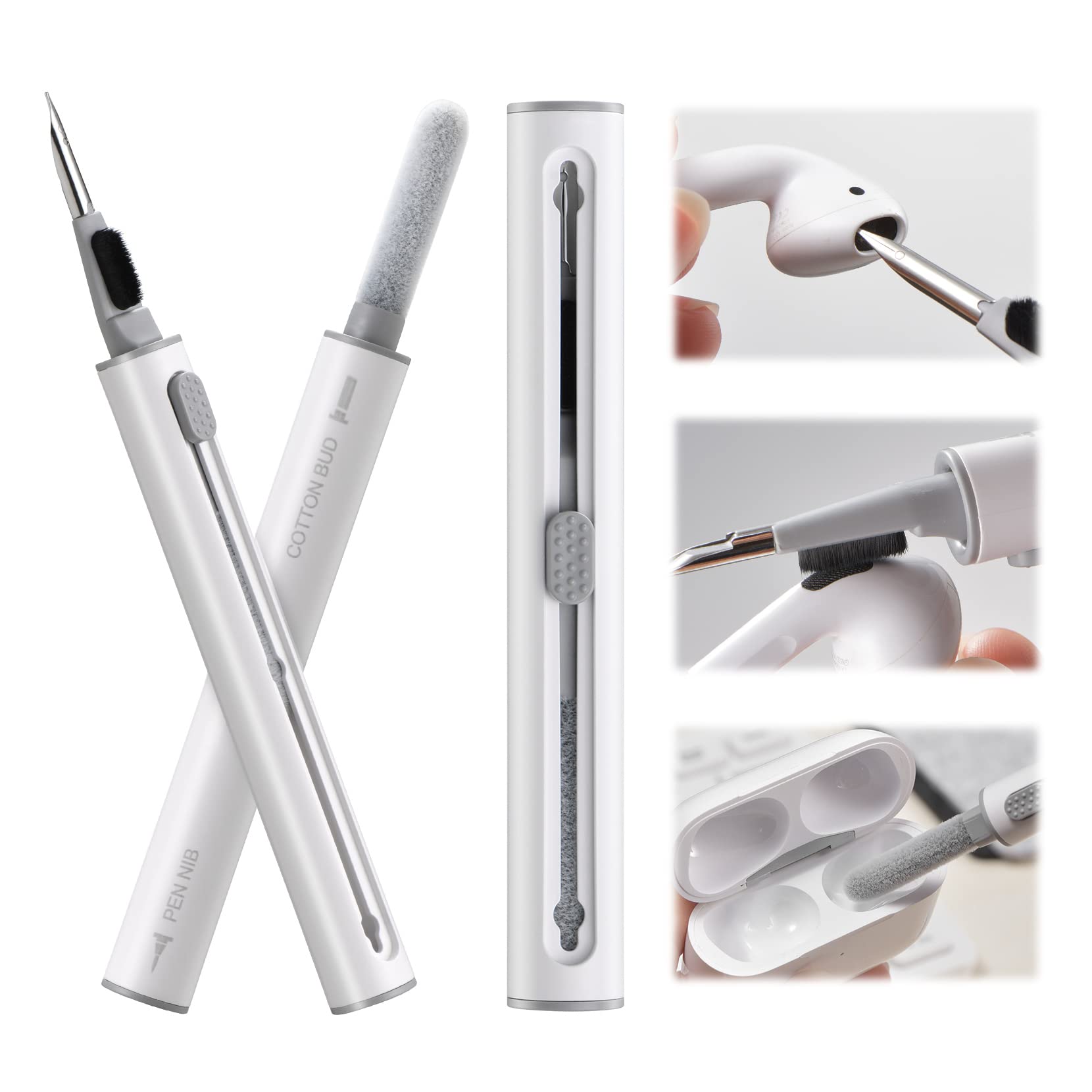 3-in-1 Bluetooth Earbuds Cleaning Kit - Wireless Headphones Cleaner Pen with Portable Brush for AirPods, Charging Ports & Mobile Phones | Perfect for Travel, Gym & Daily Maintenance