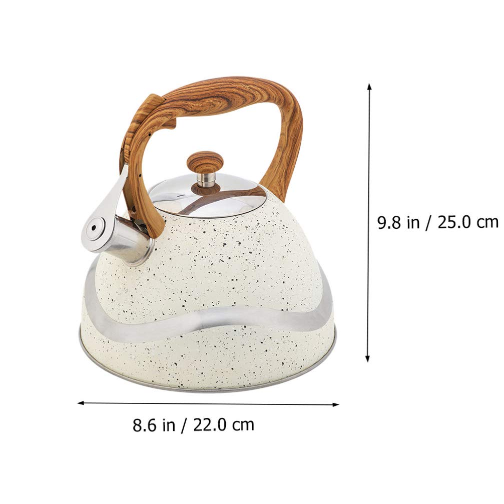Premium Stainless Steel Whistling Tea Kettle - 1.7L Stovetop Water Boiler for Coffee, Tea & Camping | Portable Gas Stove Jug for Indoor & Outdoor Use | Durable Metal Teapot with Wood Handle - Perfect for Home, Office, RV & Backpacking