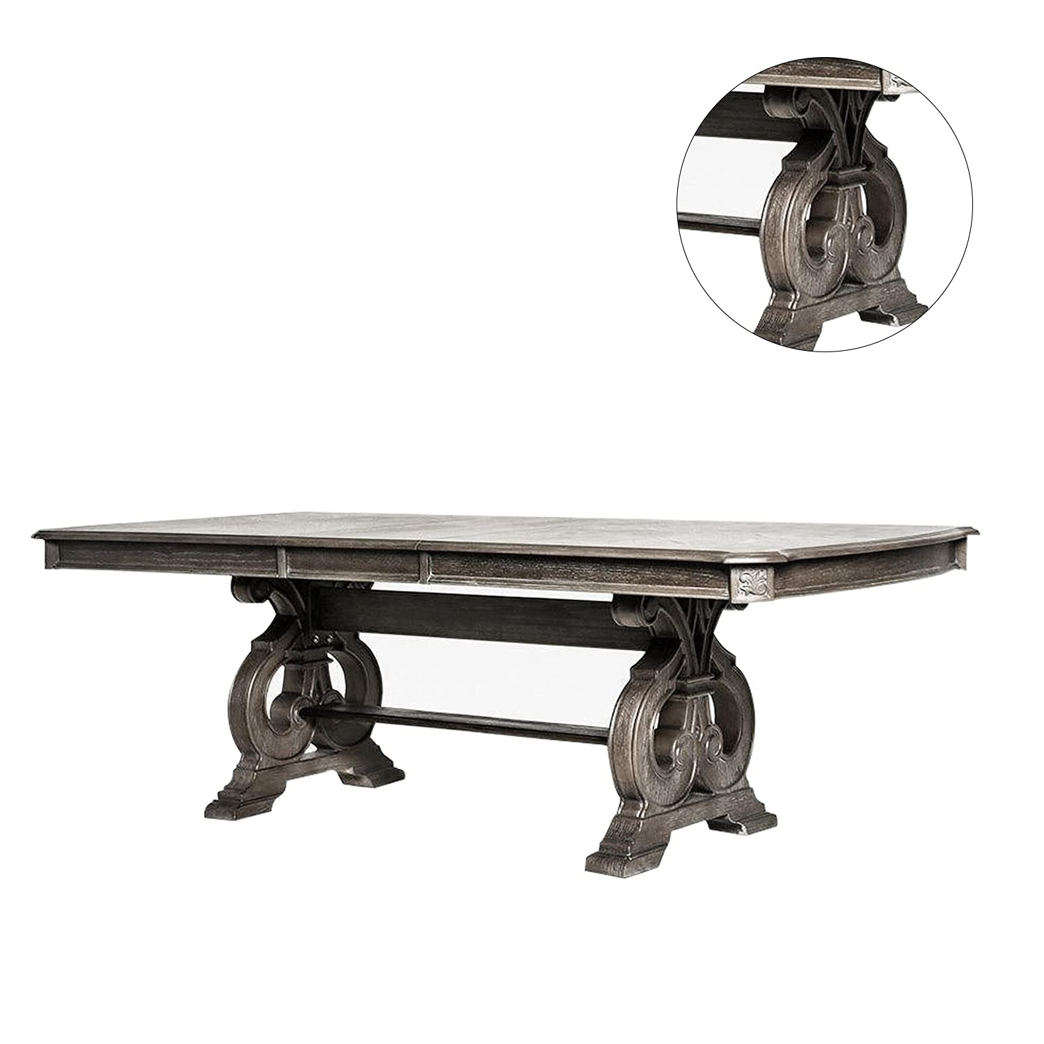 Simple Relax SR03CM3150T-TABLE Rustic Natural Tone Dining Table - Perfect for Farmhouse, Cottage & Country Style Dining Rooms