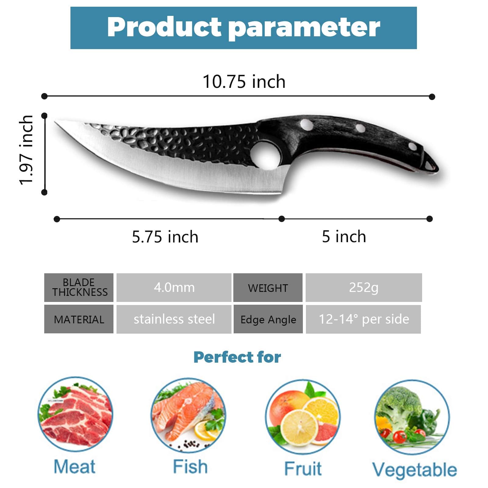 Premium Huusk Viking Knives - Hand-Forged Japanese Boning & Fillet Knife Set with Sheath | Full Tang Chef Knife for Meat, BBQ & Camping | Perfect Kitchen Gift for Thanksgiving & Christmas | Ideal for Home Cooking, Outdoor Adventures & Holiday Gifting