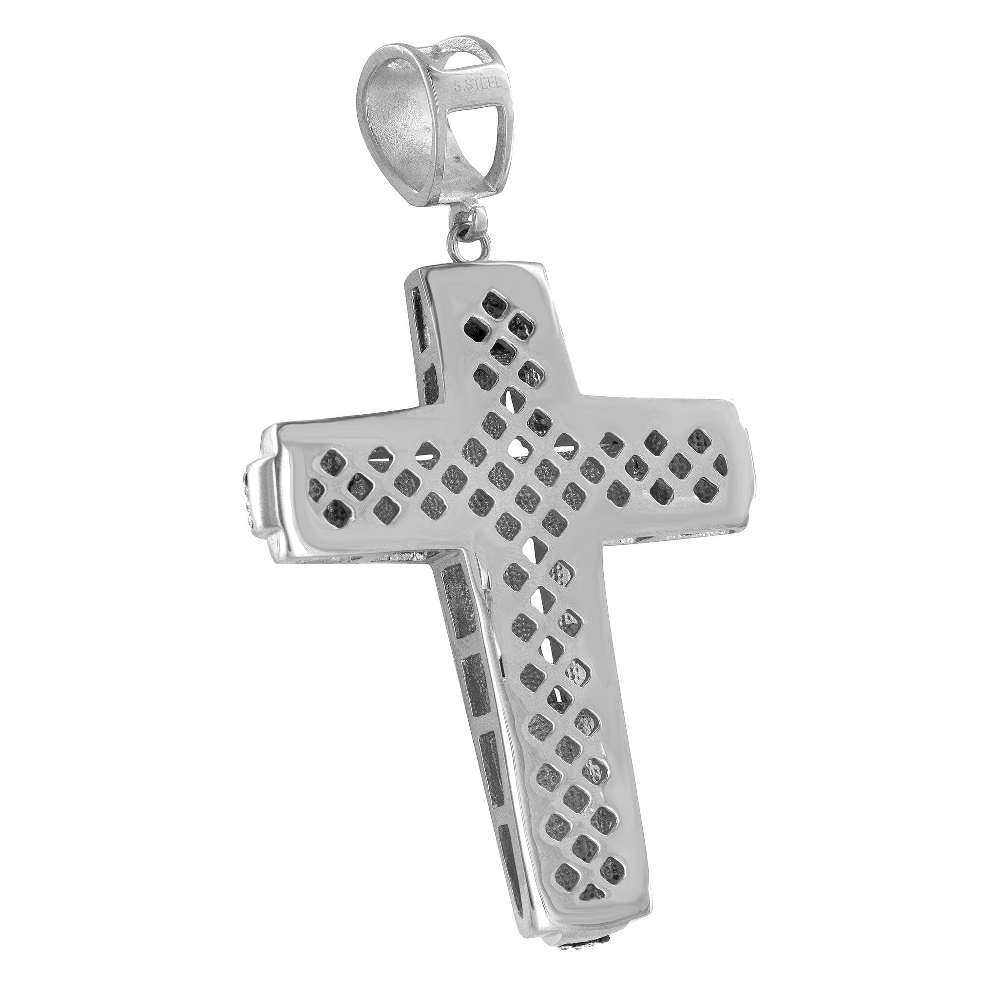 Elegant White Cross Pendant Necklace with Franco Chain - Perfect for Everyday Wear, Gift Giving & Religious Occasions