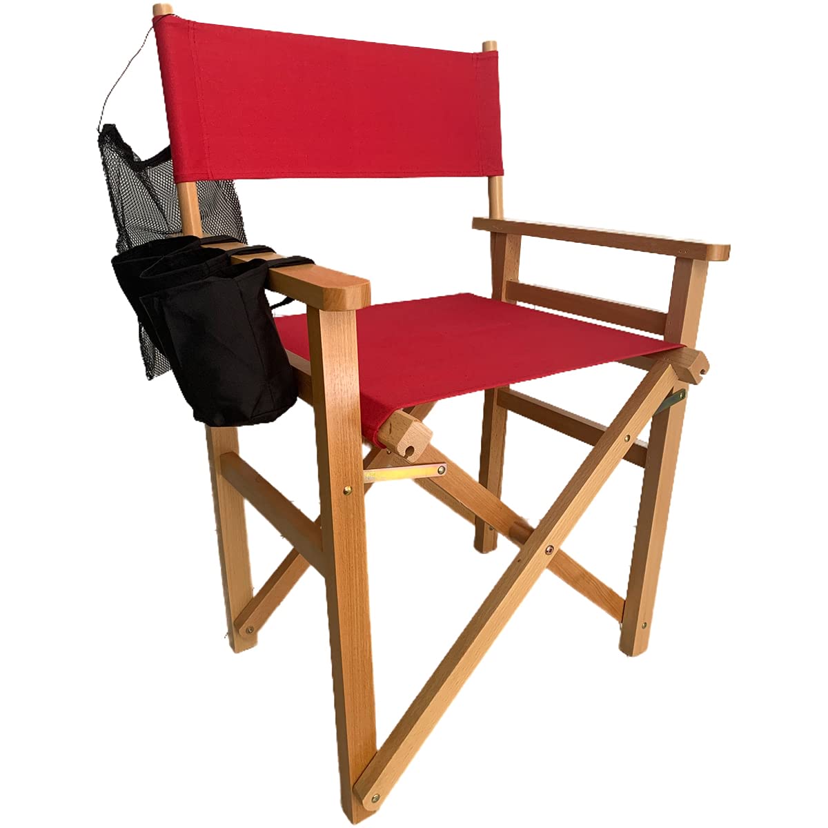TBACW 5-Piece Director Chair Canvas Replacement Cover Kit - Red Fiberglass Stick & 3-Piece Storage Set (No Wooden Frame) for Movie Chairs, Theater Seating & Outdoor Events
