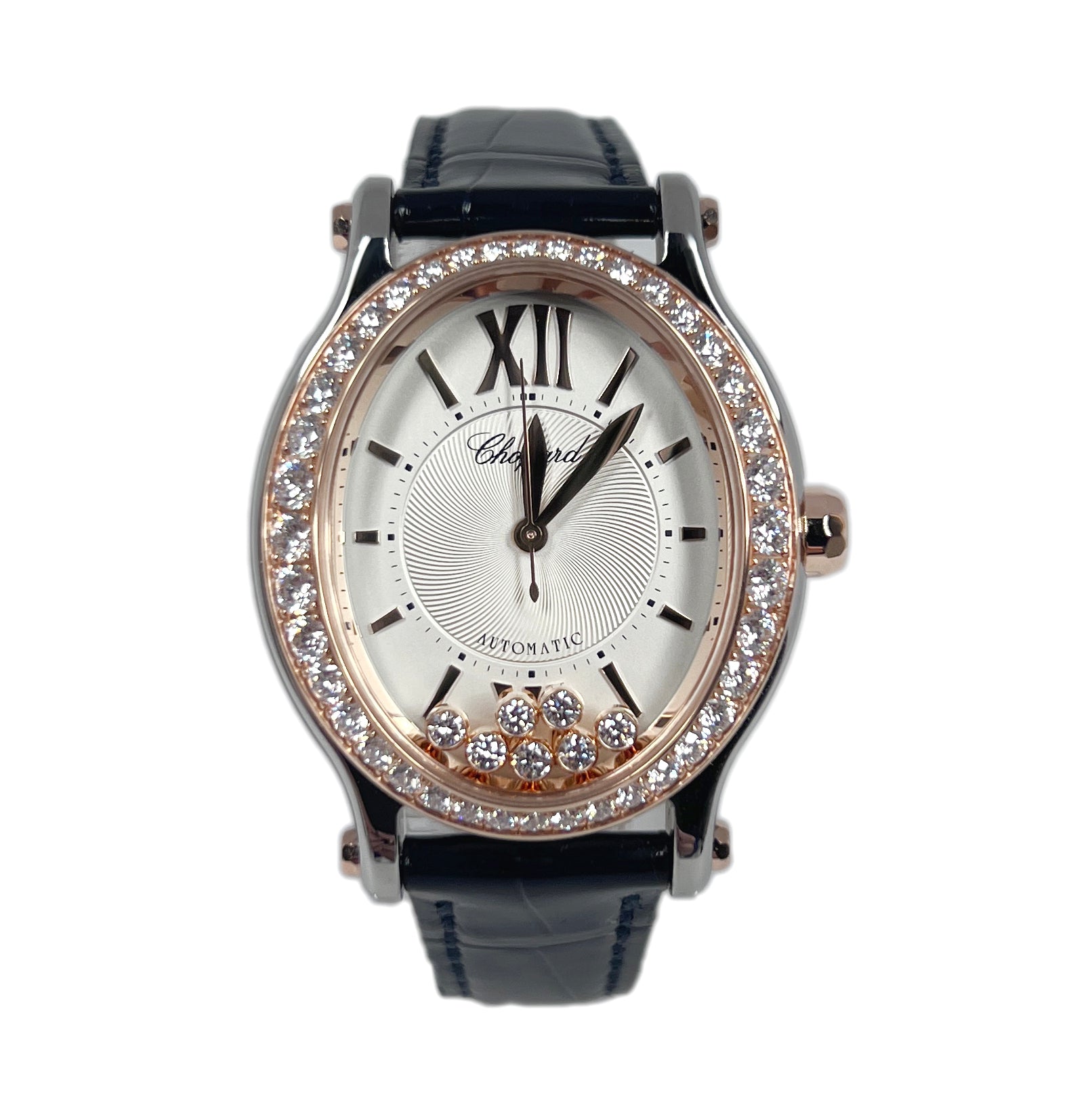 Chopard Happy Sport Oval Ladies Watch - Stainless Steel & Ethical Rose Gold with Diamonds - Elegant Timepiece for Women's Fashion, Business & Special Occasions