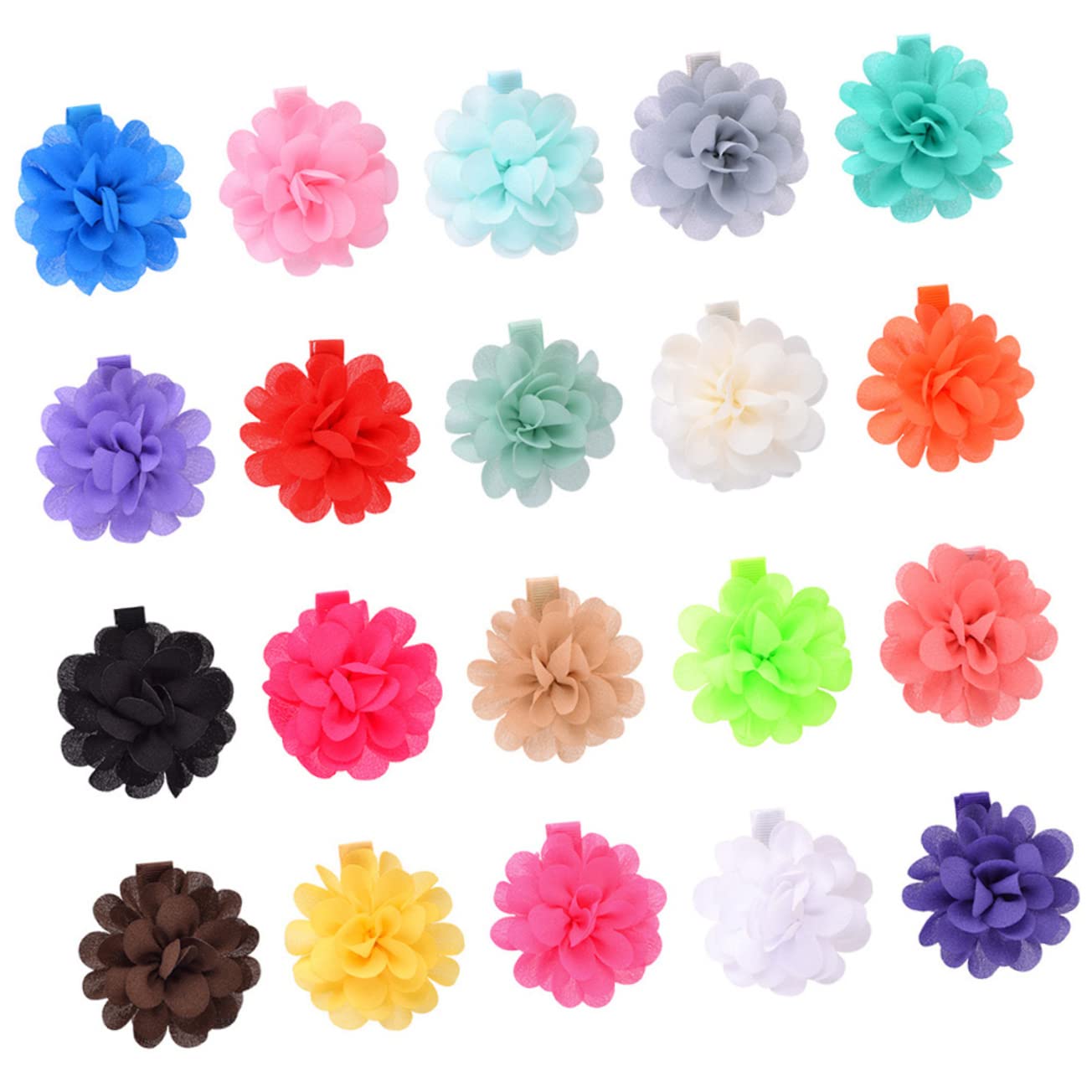 Beaupretty 20pcs Chiffon Flower Hair Clips - Mini Hair Accessories for Women & Toddlers, Cute Floral Hairpins for Girls, Baby Shower, Birthday Party, Wedding & Christmas Gifts