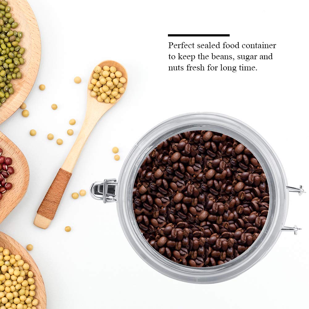 Premium Stainless Steel Coffee Canister - Airtight Ground Coffee & Bean Storage Container with Clear Clamp Lid (1800ml) - Ideal for Kitchen, Pantry Organization & Keeping Coffee, Tea, Flour, Sugar Fresh