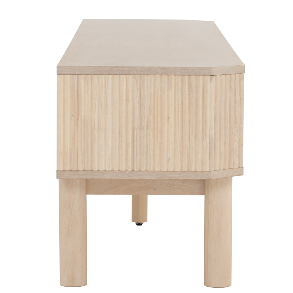 LUDLOW 200cm White Wash Oak TV Stand Entertainment Center - Modern Media Console for Living Room, Home Theater & Gaming Setup