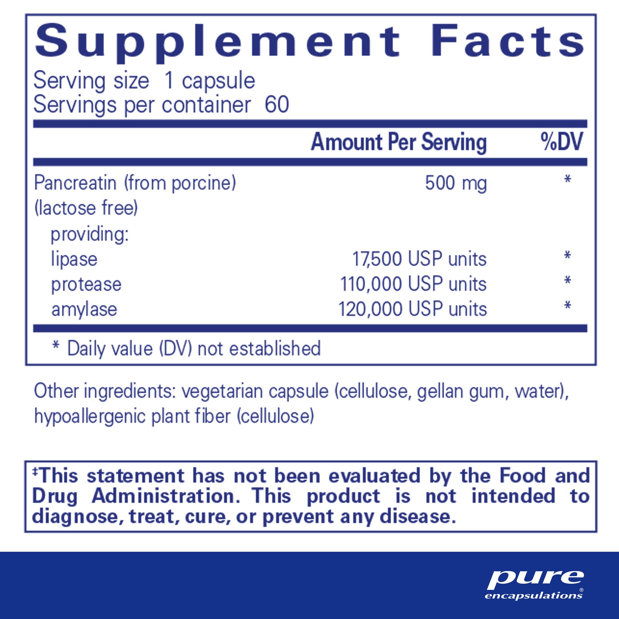 Pure Encapsulations Pancreatic Enzyme Supplement - Digestive Support for Optimal Nutrient Absorption | Supports Healthy Digestion After Meals & Heavy Foods