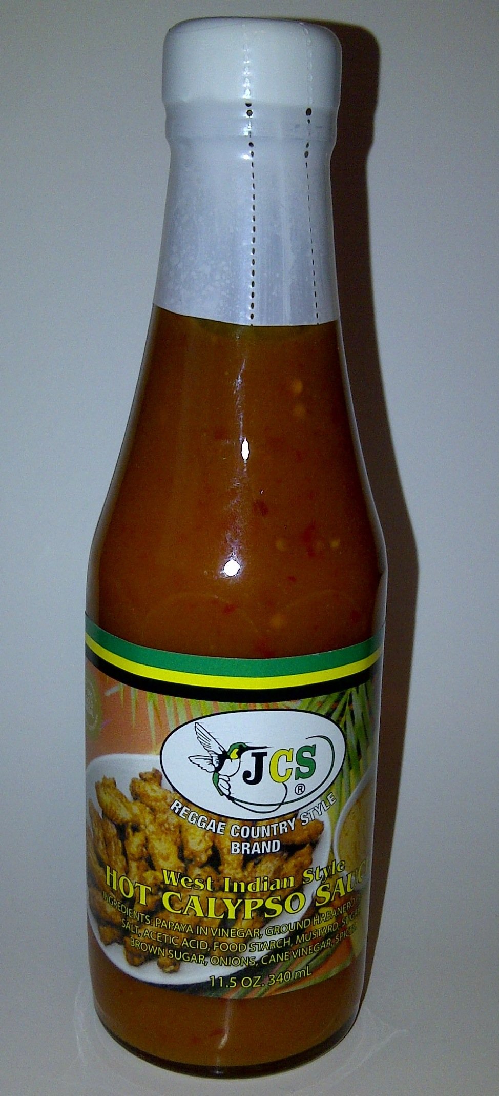 JCS Hot Calypso Sauce 11.5 oz - Authentic Jamaican West Indian Style Hot Pepper Sauce - Perfect for Jerk Chicken, Seafood & Caribbean Dishes