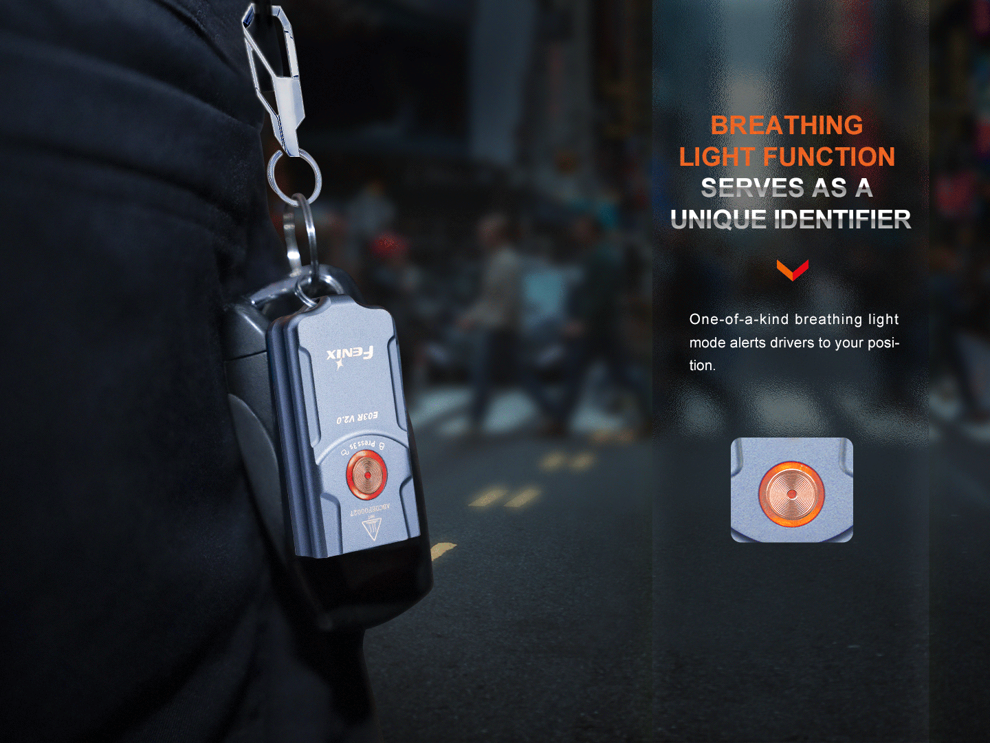 Fenix E03R V2 Ultra-Bright 300 Lumen Rechargeable Keychain Flashlight - Perfect for Camping, Hiking, and Emergency Use