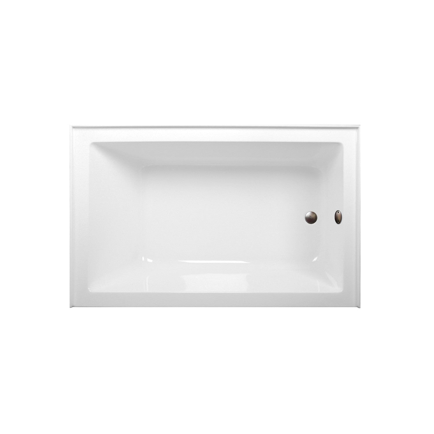 Aqua Eden 60 Inch Acrylic Rectangular 3 Wall Alcove Bathtub - Right Hand Drain, Glossy White/Oil Rubbed Bronze Finish | Perfect for Modern Bathroom Renovations, Spa-Like Retreats & Luxury Home Upgrades
