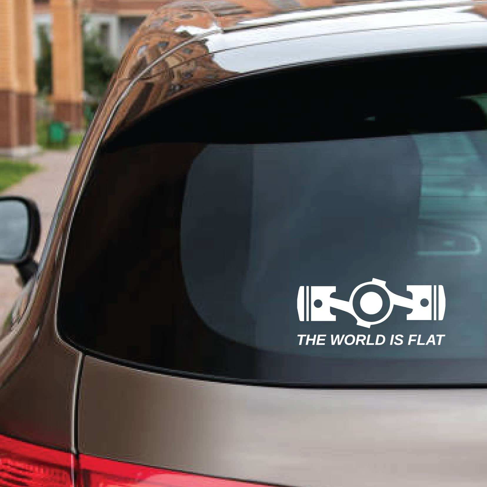 The World is Flat Vinyl Sticker - Durable 6-Year Outdoor Decal for Cars, Trucks, Laptops & Walls - Easy to Apply on Any Smooth Surface - Perfect for Bumper Stickers, Laptop Decals & Home Decor (Black, 1 Pack)