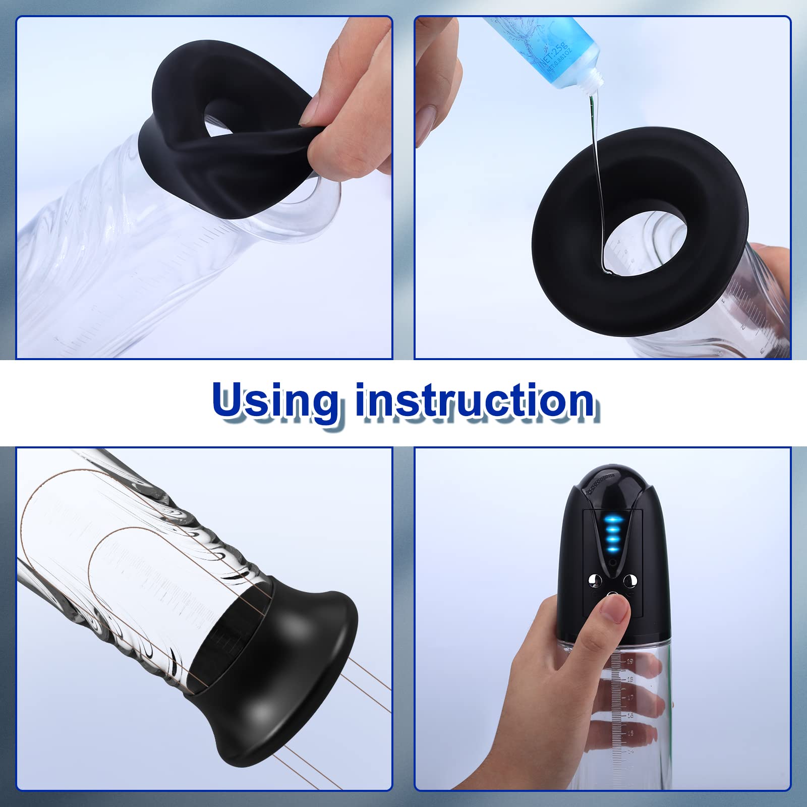 Electric Penis Pump for Men - Automatic Vacuum Enlargement Stimulator with 4 Suction Modes, Adult Male Enhancement Device - Perfect for Couples Play & Solo Pleasure