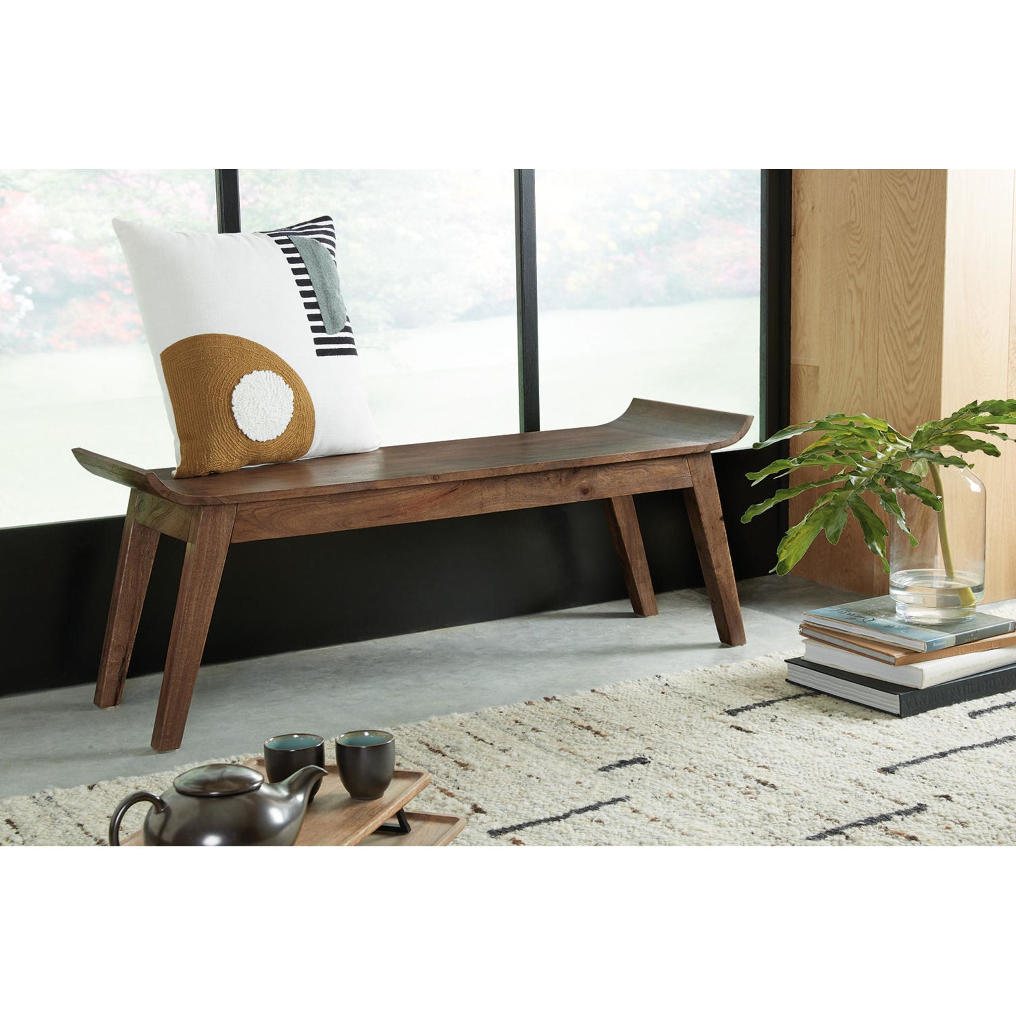 Abbianna Bench - Medium Brown Wooden Bench for Living Room, Bedroom, or Entryway - Stylish and Durable Seating Furniture for Home Decor