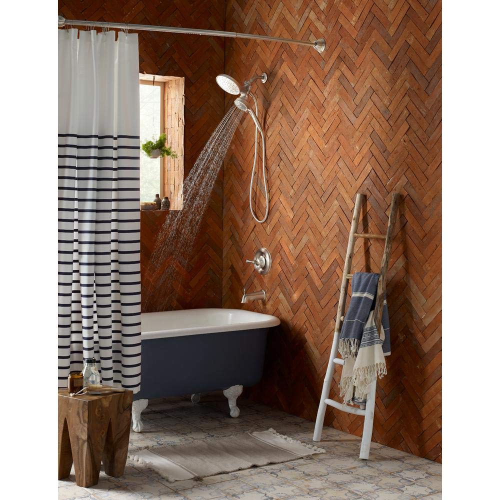 Moen 82611SRN Brecklyn Posi-Temp Tub and Shower Faucet with Magnetix 2-in-1 Rainshower and Handheld Showerhead - Perfect for Bathroom Renovation and Spa-Like Shower Experience