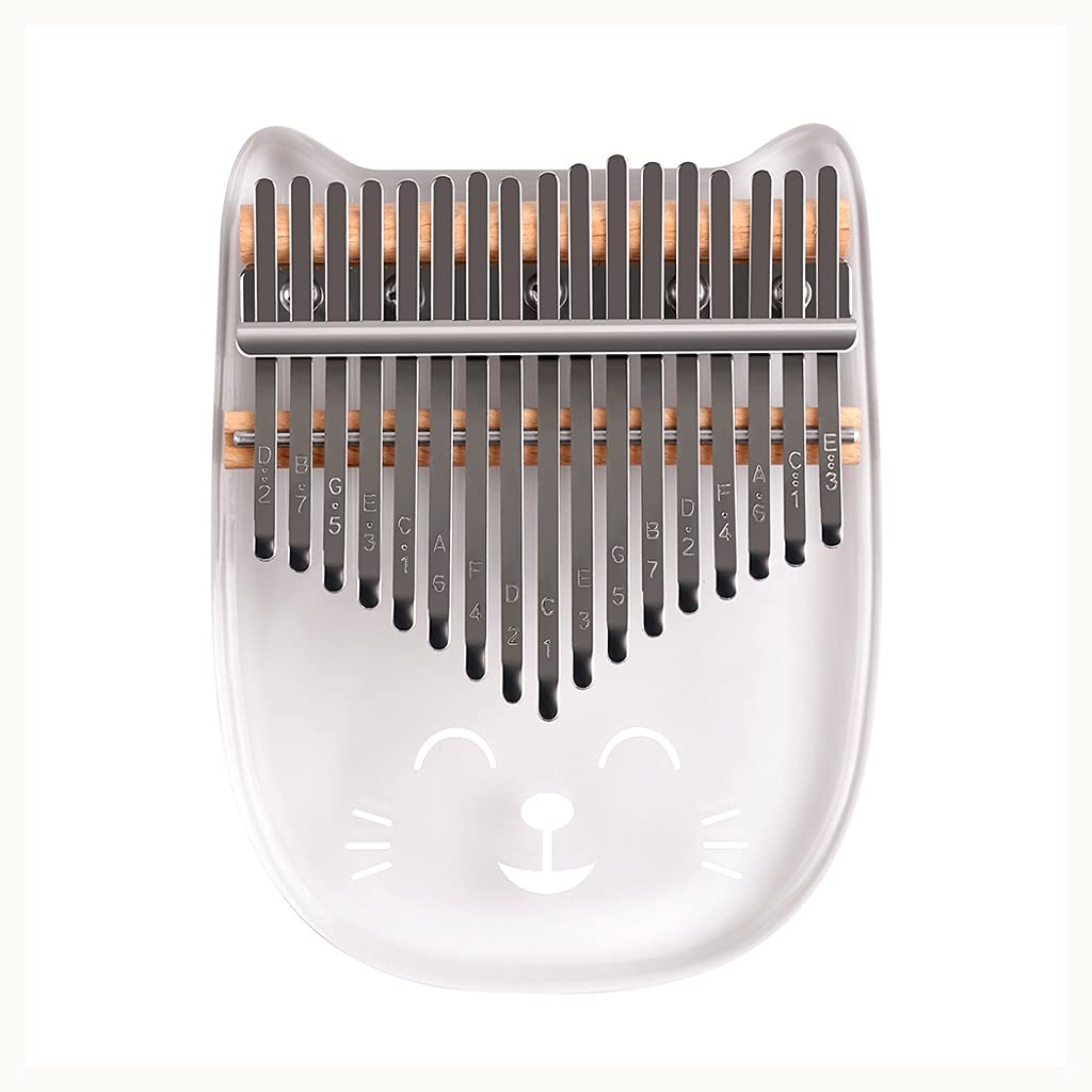 DXMRWJ 17-Key Crystal Clear Acrylic Thumb Piano - Portable Kalimba Instrument with Tuning Hammer & Decorative Stickers | Perfect for Beginners, Meditation, Gifts & Music Therapy