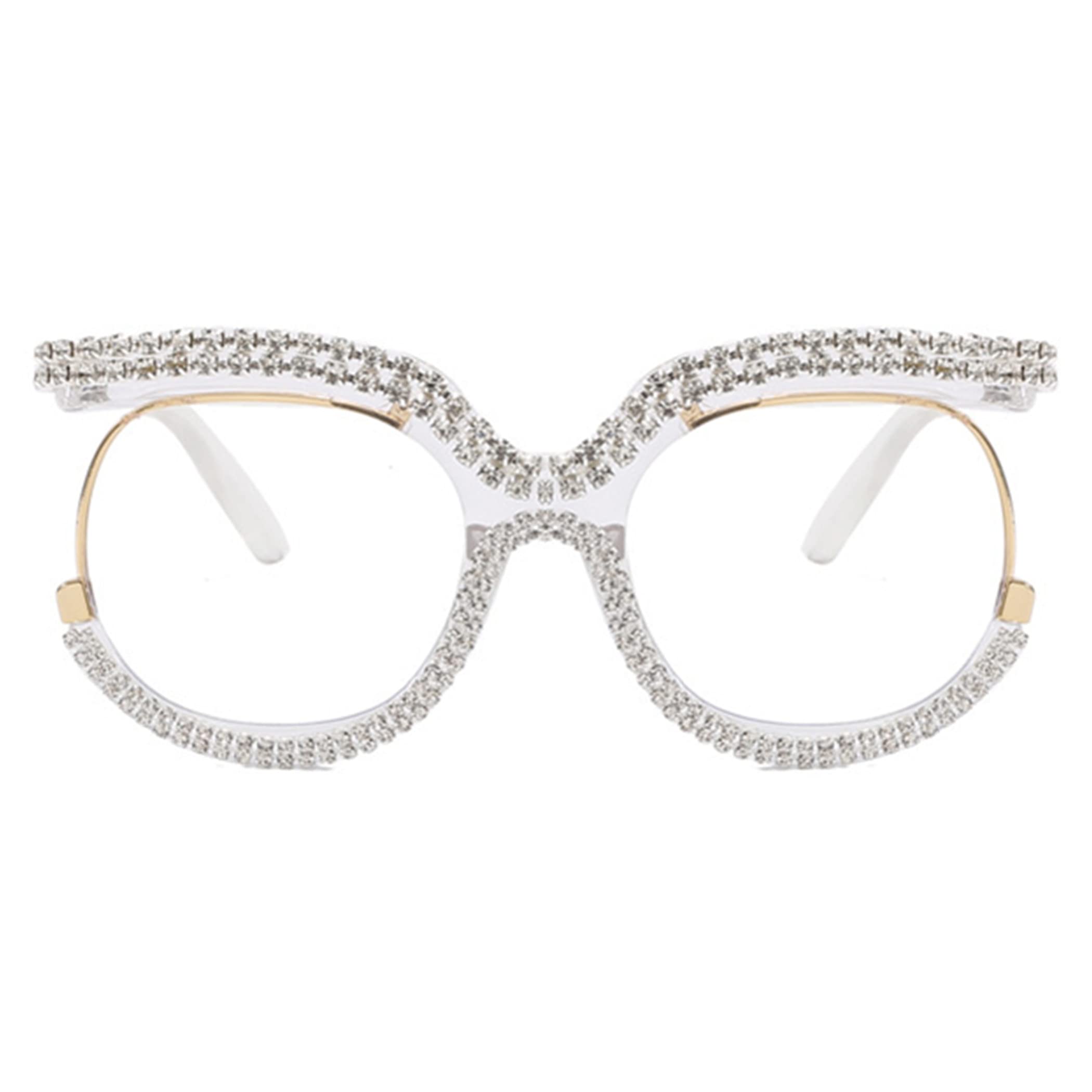 Stylish Cat Eye Blue Light Glasses for Women - Rhinestone Readers for Work & Screen Time
