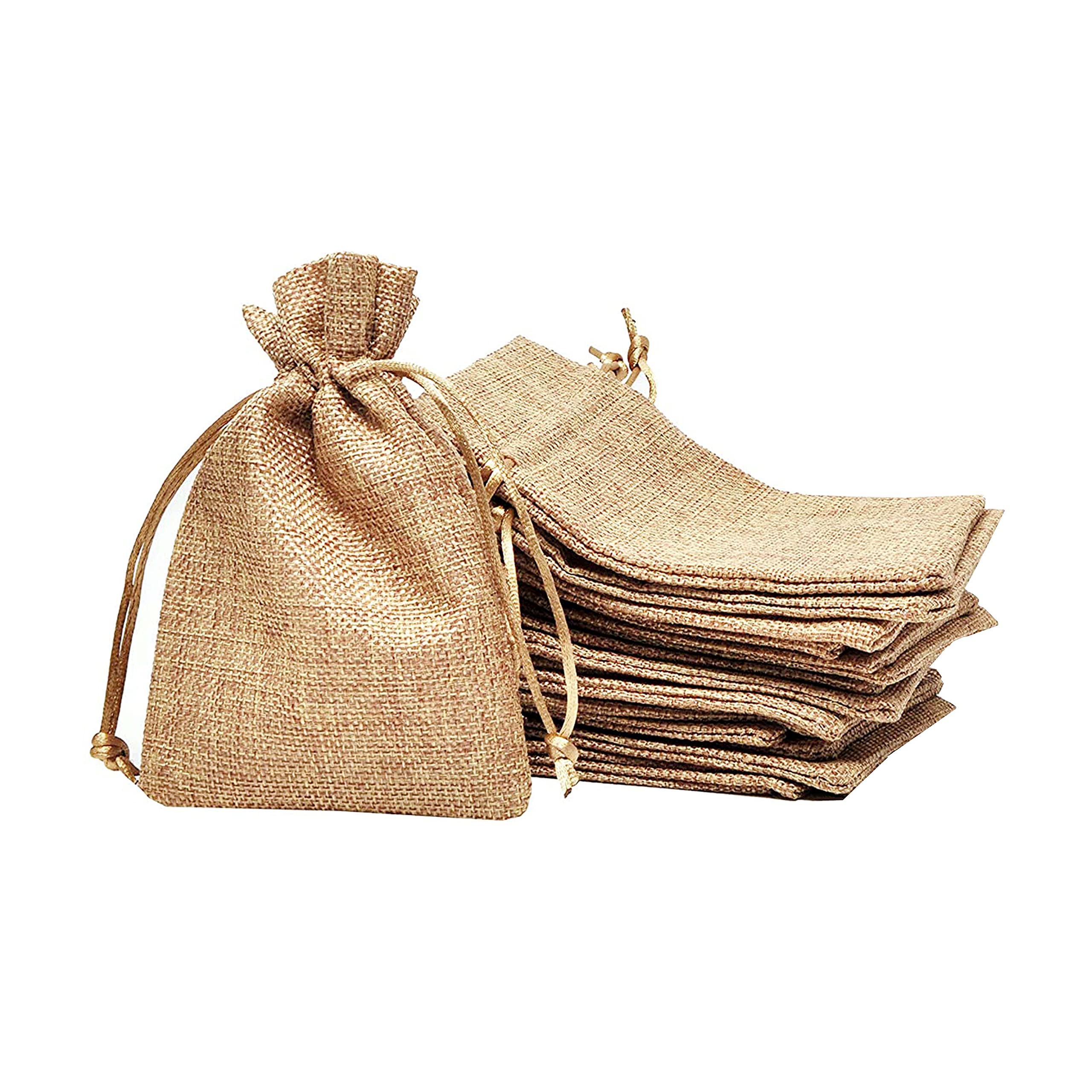 20-Pack 5x7 Inch Rustic Burlap Drawstring Bags | Small Linen Pouches for Wedding Favors, Party Gifts, Coffee & Candy Packaging | Bulk Natural Jute Gift Bags for DIY Crafts, Bridal Showers & Holiday Treats