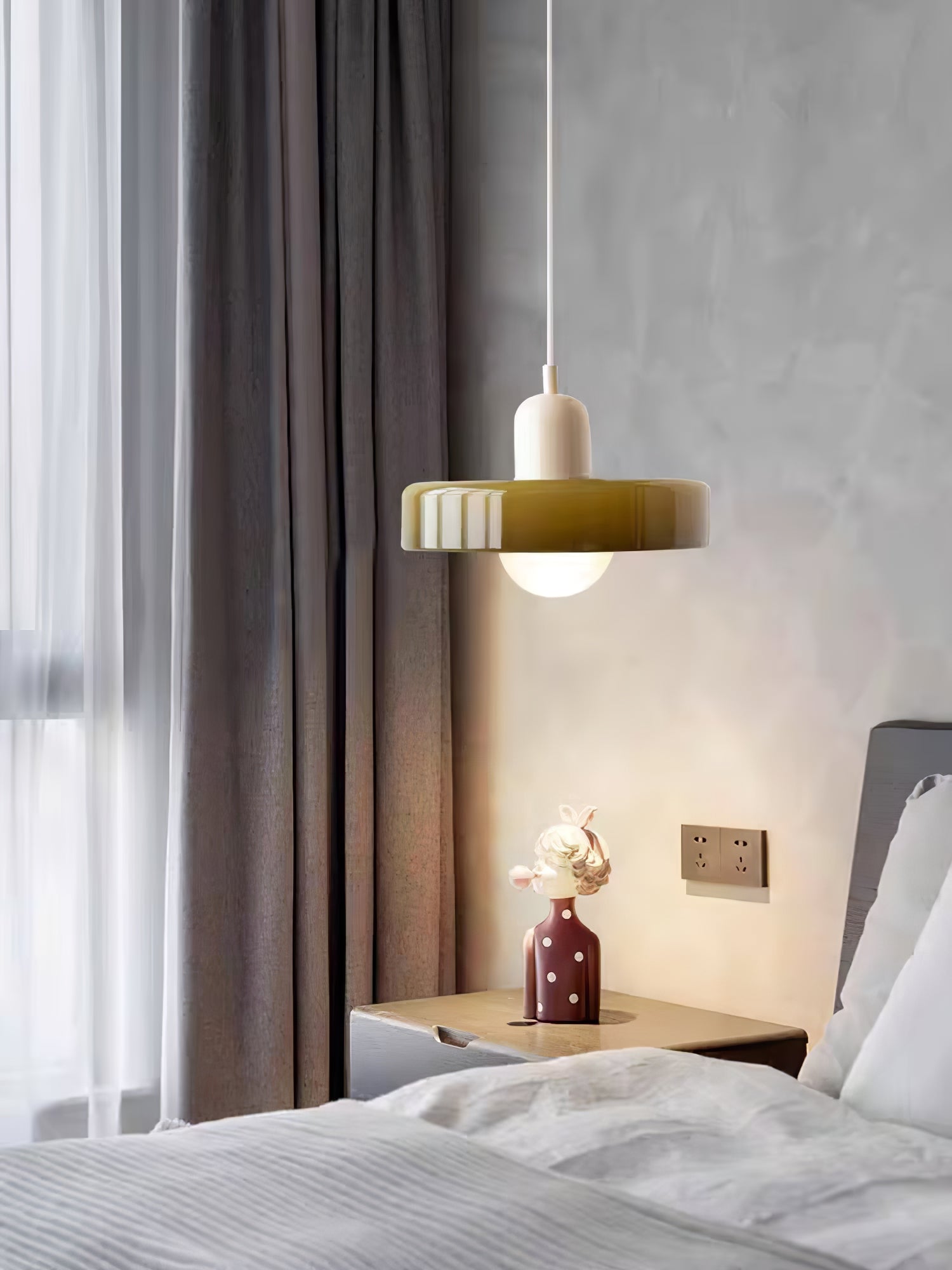 Modern Disc Orb Pendant Light Fixture - Sleek Minimalist Ceiling Lighting for Dining Room, Kitchen, Bedroom & Living Room Decor