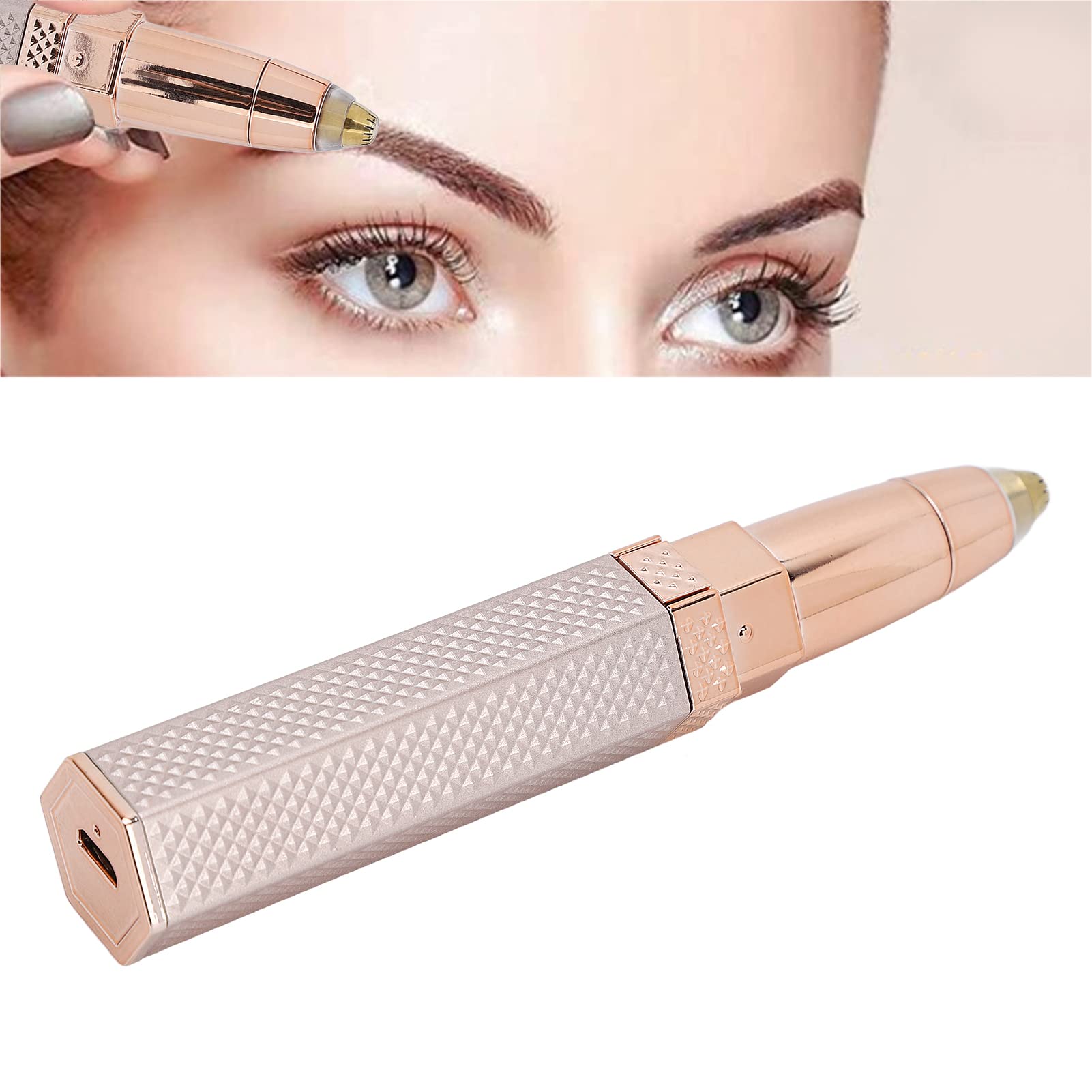4-in-1 Electric Eyebrow Trimmer & Facial Hair Remover for Women & Men - Rechargeable Eyebrow Shaver, Body Hair Trimmer for Smooth Skin - Perfect for Eyebrow Grooming, Facial Hair Removal & Body Care at Home or Travel