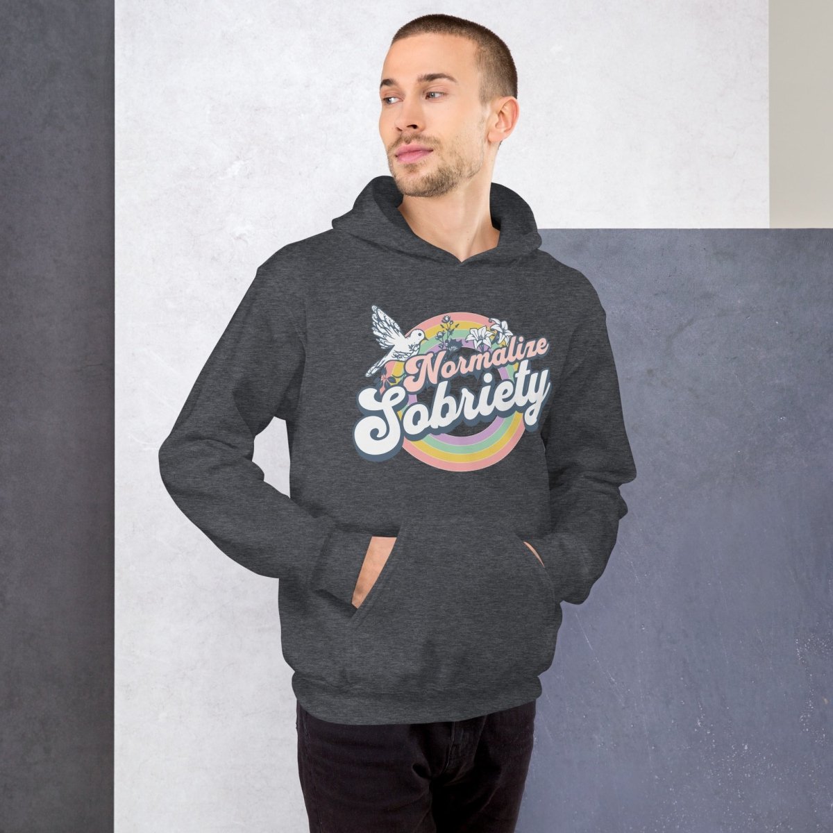 Normalize Sobriety Unisex Hoodie - Comfortable & Stylish Sober Living Apparel for Men & Women - Perfect for Recovery Meetings, Casual Wear & Everyday Outfits