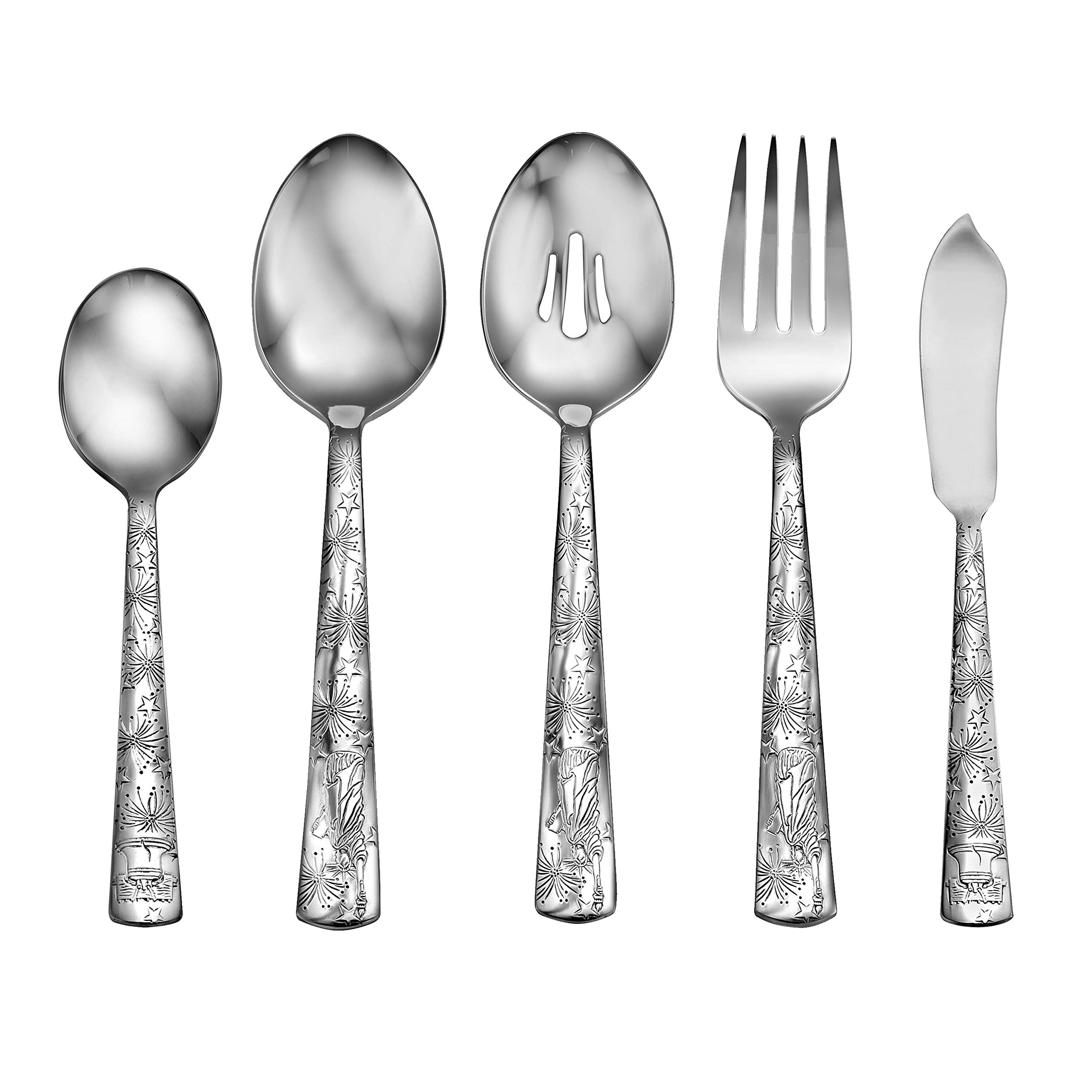 Liberty Tabletop 45-Piece Flatware Set - Service for 8, Stainless Steel Silverware Set with Knives, Forks & Spoons - Made in USA - Perfect for Dinner Parties, Weddings & Everyday Dining