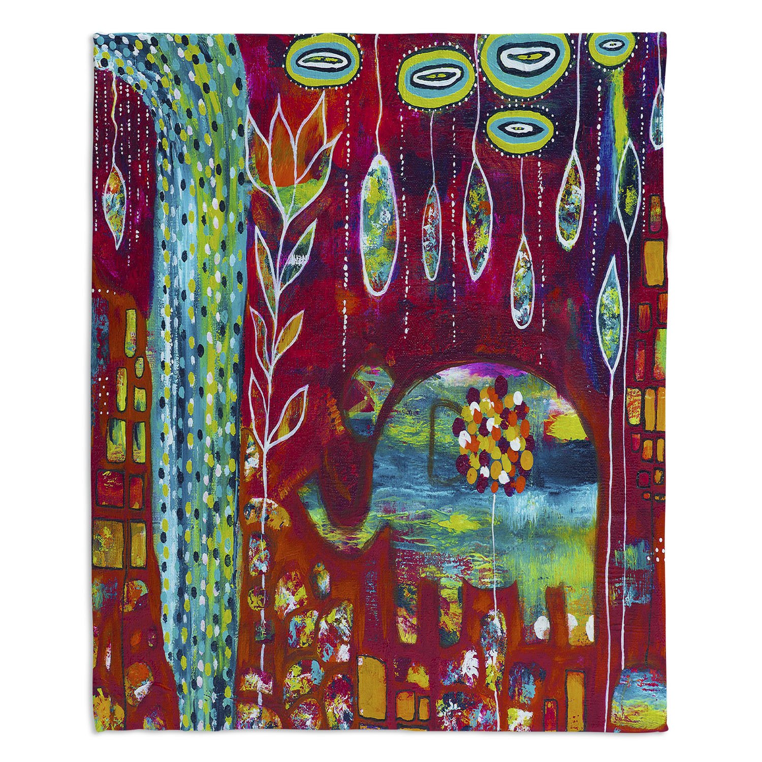 Soft & Cozy Dia Noche Fleece Blankets - 4 Sizes (Small to Large) by Michelle Fauss - Elephants Eden Design - Medium 60