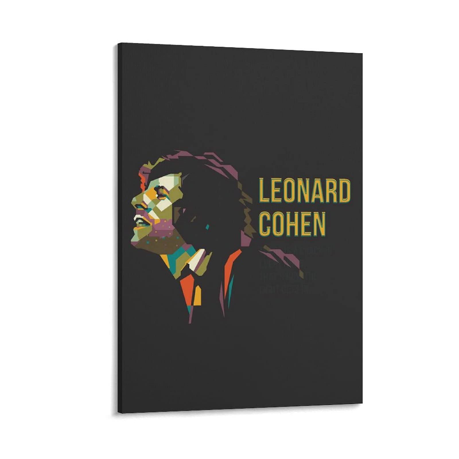 Leonard Norman Cohen Poster - Singer Artistic Side Face Photo Print, Canvas Wall Art Painting for Home Decor, Modern Bedroom Decoration, Gift Idea 24x36 Inches (60x90cm) - Perfect for Music Lovers' Rooms, Living Room Wall Art & Office Decor