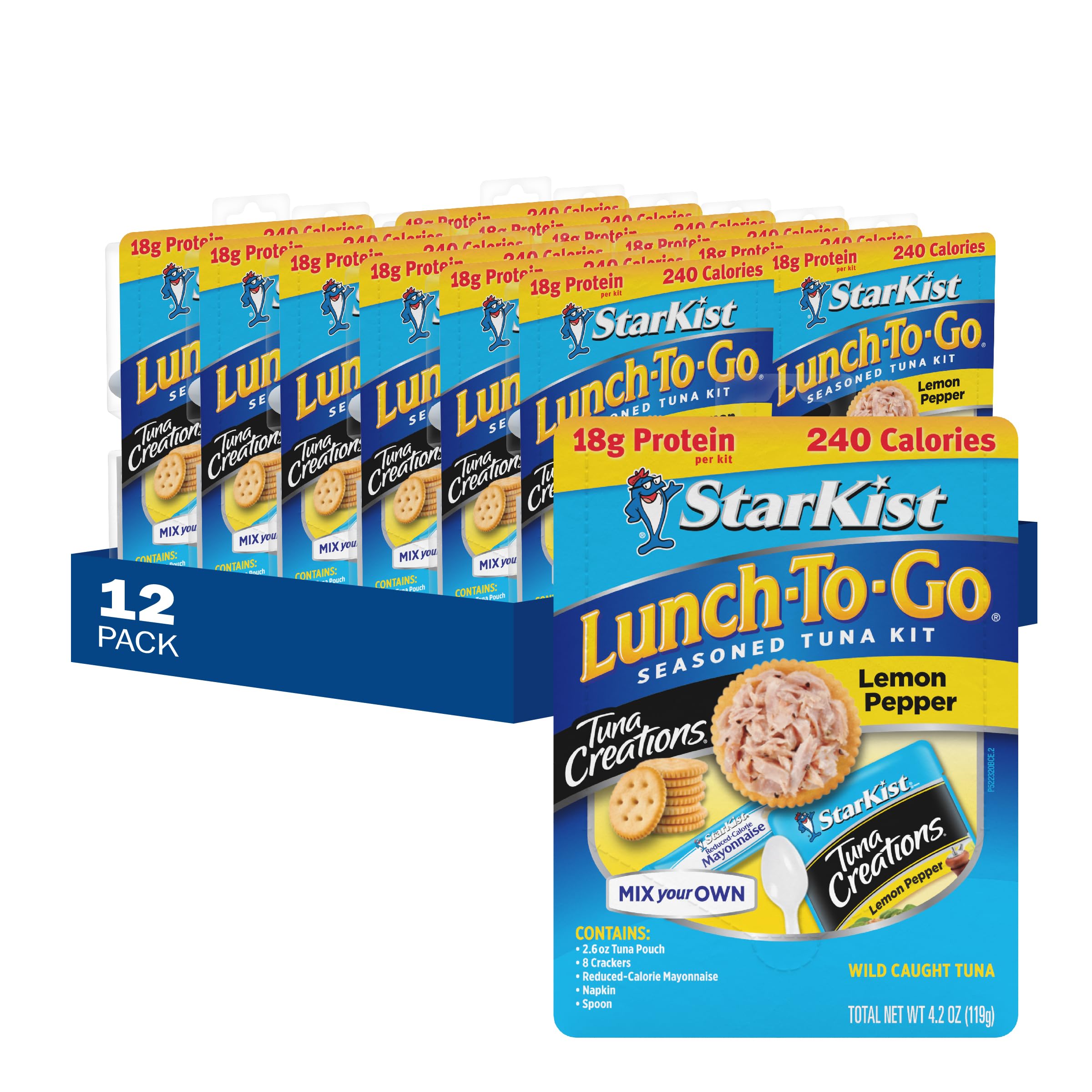 StarKist Lemon Pepper Tuna Salad Kit - 12 Pack (4.2 oz Each) | Ready-to-Eat Protein Snack for Lunch, Office, School & Outdoor Activities