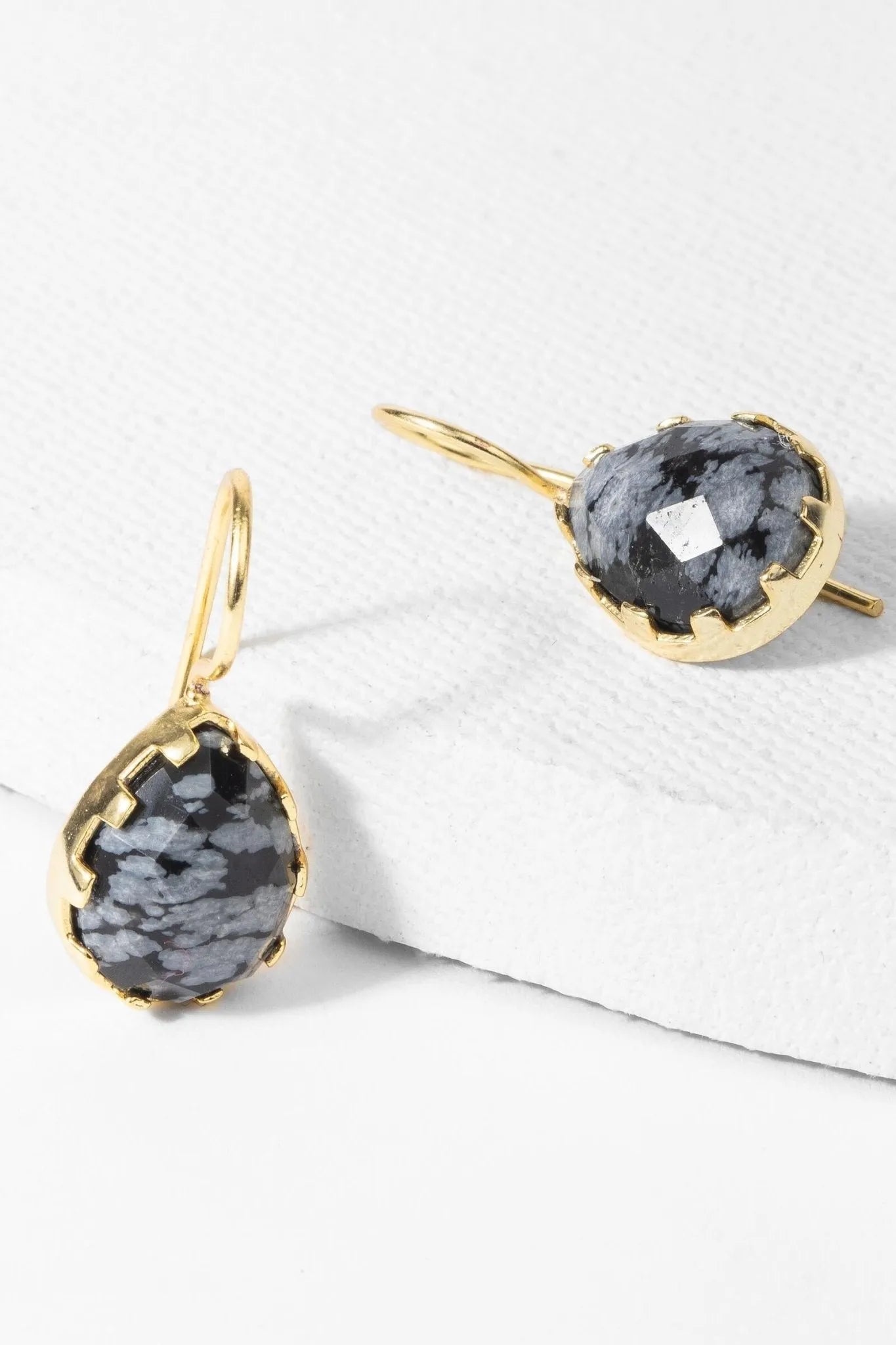 Midnight Agate Stone Earrings for Women - Natural Gemstone Dangle Earrings, Boho Chic Jewelry for Party, Wedding & Evening Occasions